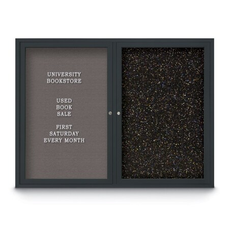 United Visual Products Corkboard, Buff/White, 24" x 36" UV430H-WHITE-BUFF